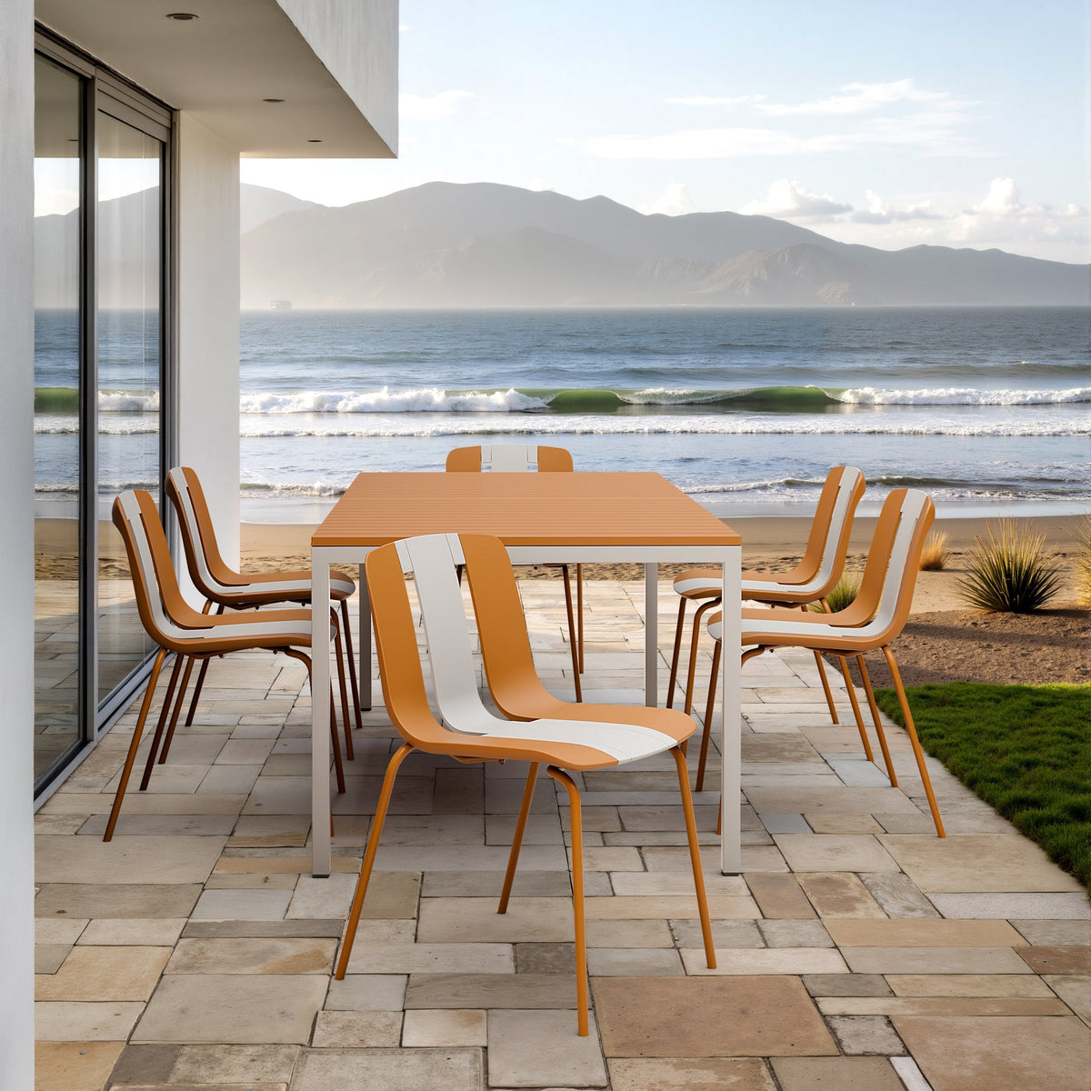 Summer 4-Pack Modern Striped Color Block Chairs