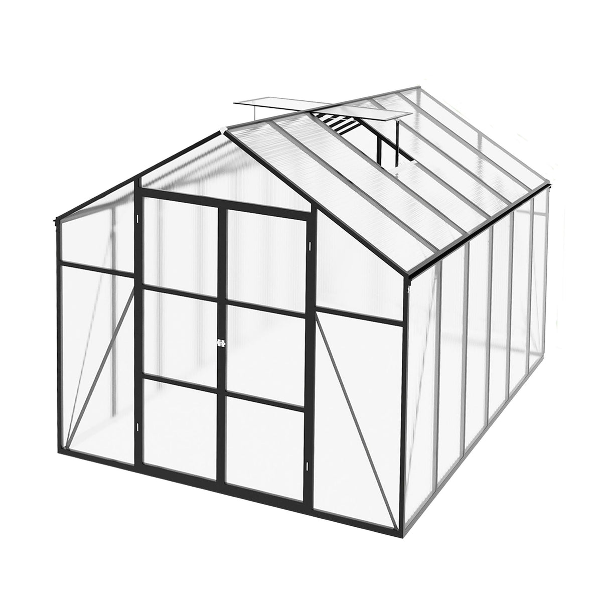 Windproof All Season Garden Shelter Greenhouse with Reinforced Frame - Black