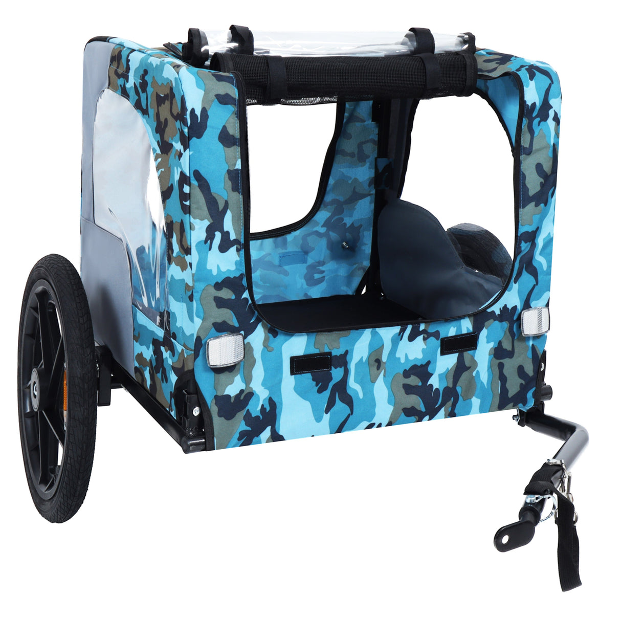 Outdoor Heavy Duty Collapsible Pet Bike Trailer with 16-Inch Wheels