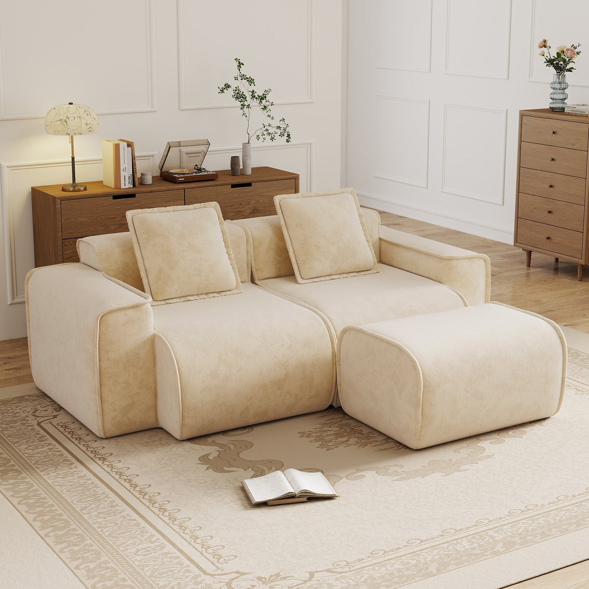 Streamlined Design Modular 2 Seat L Shape Sectional Sofa