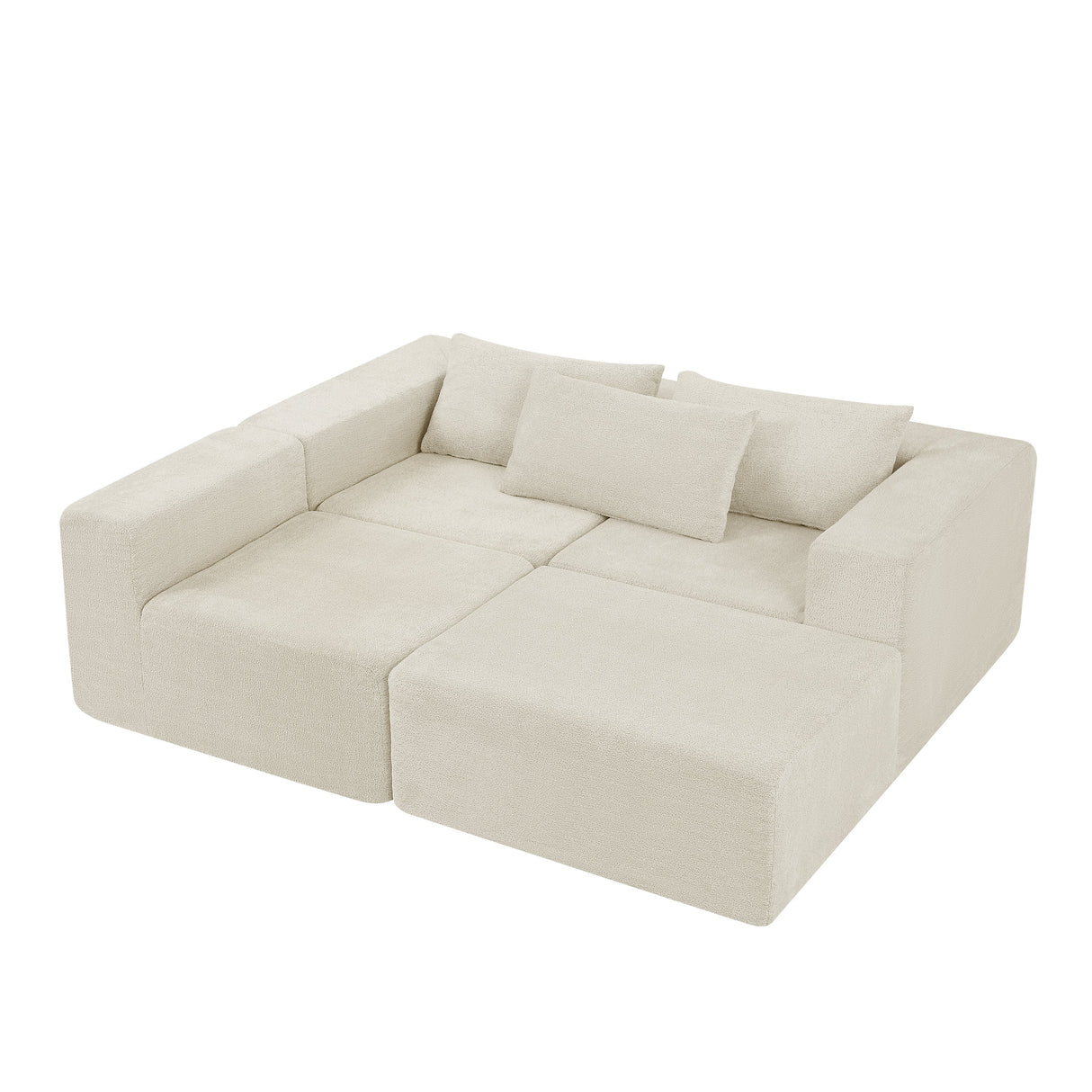 107" Compressed Sectional Sofa (Khaki)