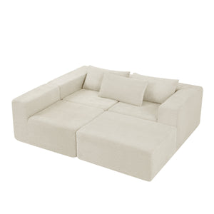 107" Compressed Sectional Sofa (Khaki)