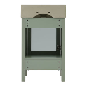 Bathroom Vanity With Ceramic Sink And Ample Storage, Ideal For Small Bathrooms
