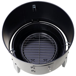 Portable Charcoal Smoker Grill For Outdoor Cooking - Black