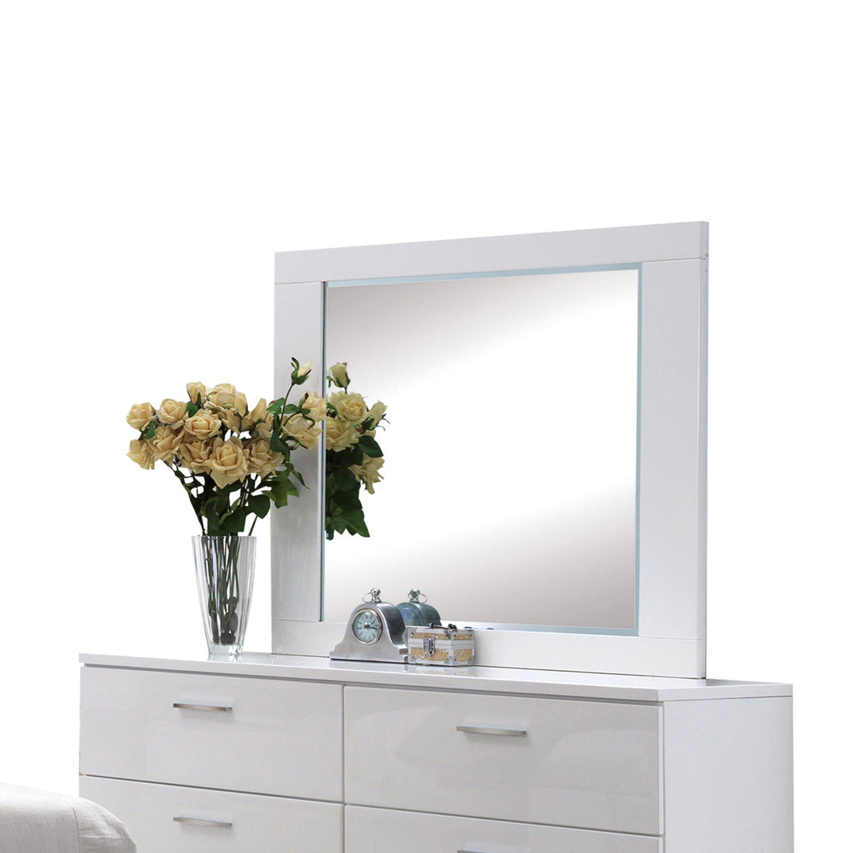 Lorimar Mirror with Beveled Edge - White