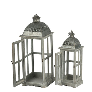 Wooden Candle Lantern Decorative Set for Indoor and Outdoor Use