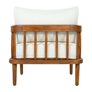 Acacia Wood Outdoor Patio Chair with Vertical Slatted Arms