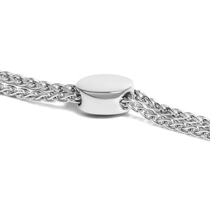 Sterling Silver Diamond Double Heart Bolo Bracelet (0.1 cttw, H-I Color, I2-I3 Clarity)