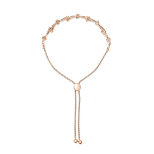 .925 Sterling Silver Diamond Accent Heart and Wave Link Bolo Bracelet (I-J Color, I2-I3 Clarity) - 6" to 9" Adjustable