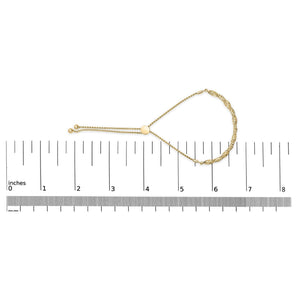 .925 Sterling Silver Diamond Accent Alternating Marquise Shape and Heart Links Bolo Bracelet (I-J Color, I3 Clarity) - Adjustable 6" to 9"