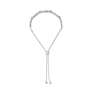 .925 Sterling Silver 1/10 Cttw Diamond X Link Bolo Bracelet (I-J Color, I2-I3 Clarity)