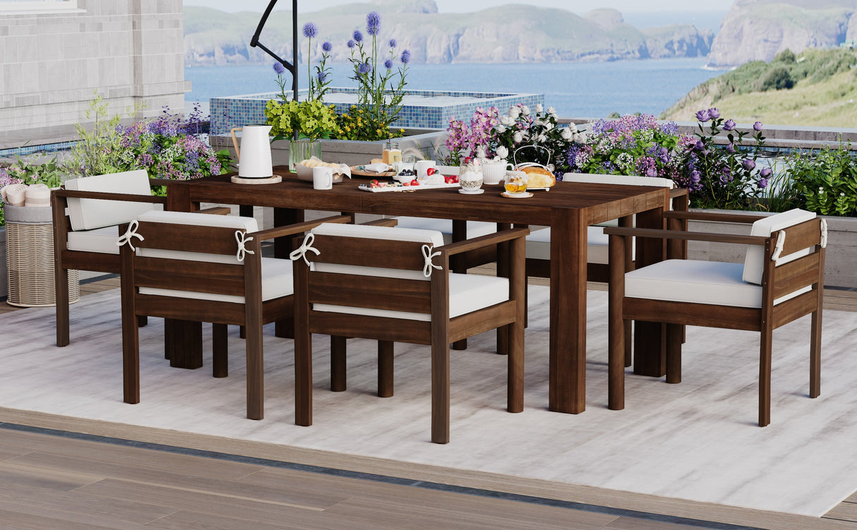 TREXM 7-Piece Patio Dining Table Set for 6