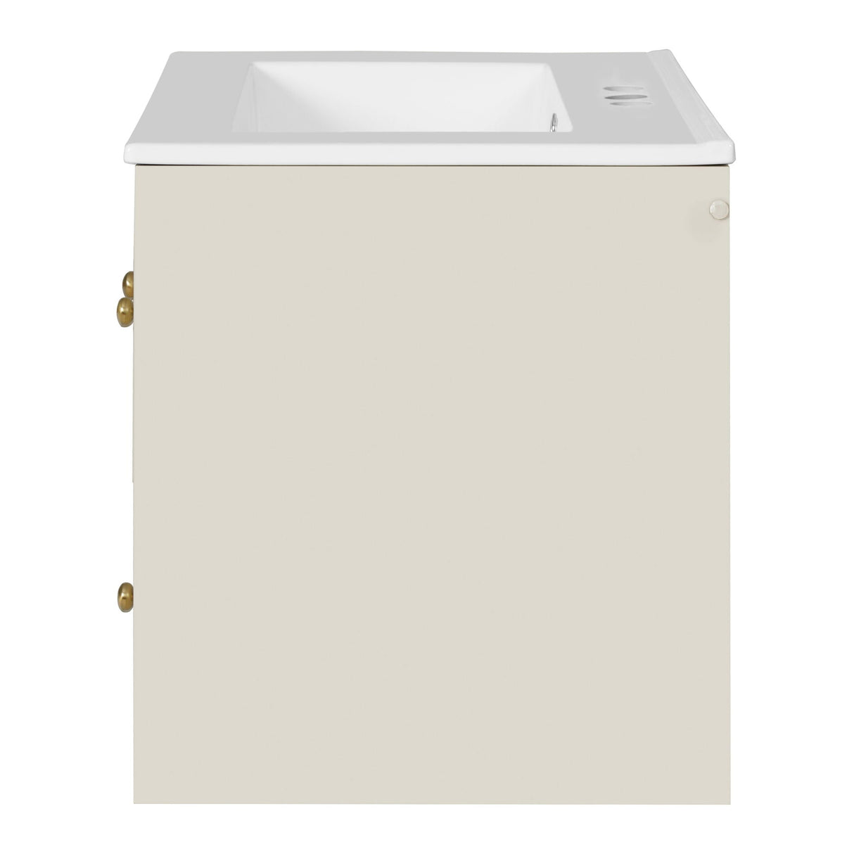 Wall-Mounted Bathroom Vanity Set With Sink, 2 Drawers And Soft-Close Door