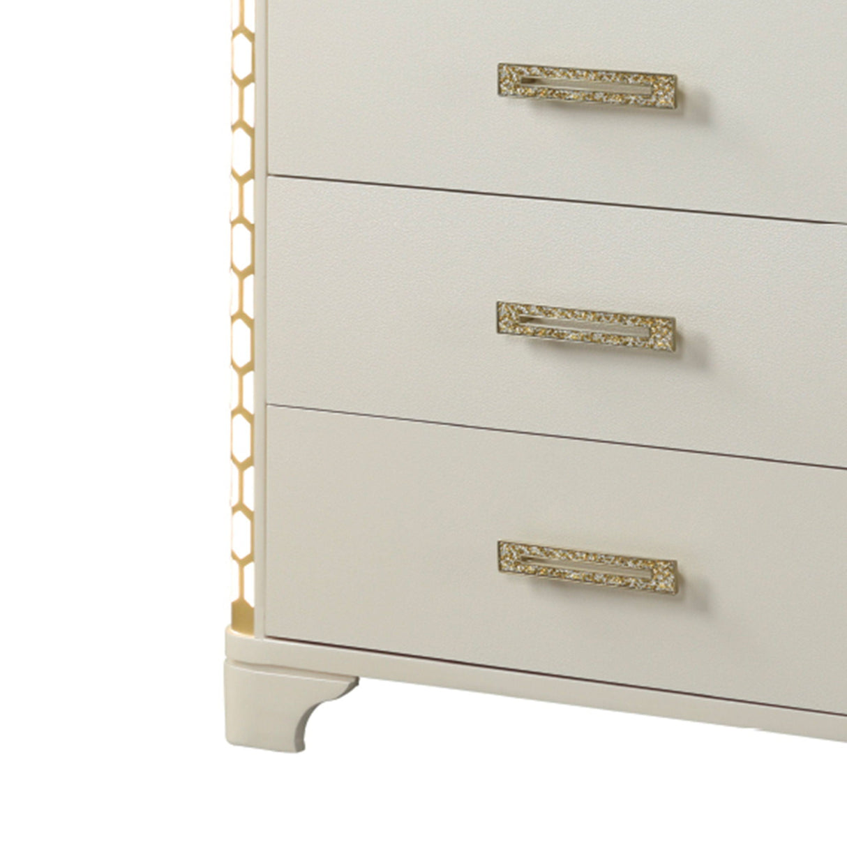 Jasmine - 5 Drawer Chest With Side LED Lightning - Beige