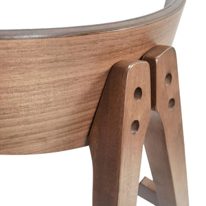 Mid Century Modern Counter Stool With V Shape Frame And Upholstered Seating