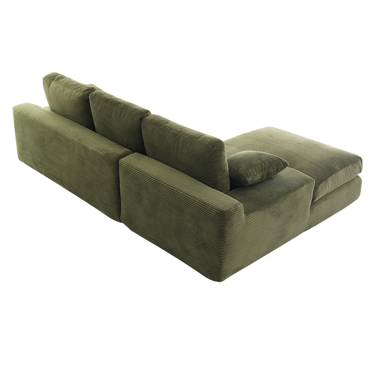 Compressed Sofa With 3 Back Cushions, 2 Throw Pillows