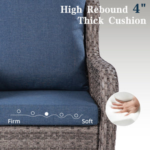 JB Outdoor 3-Seater Sofa Set with Swivel Chairs and Side Table