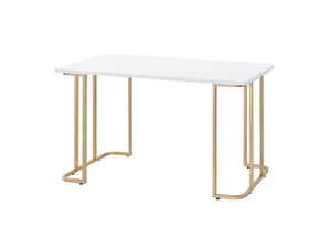 Estie Writing Desk White Gold