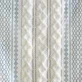 Cotton printed curtain panel with chenille stripe and lining