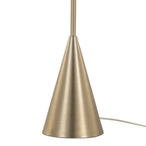 Cone 64' Contemporary Metal Floor Lamp in Gold with White Linen Shade