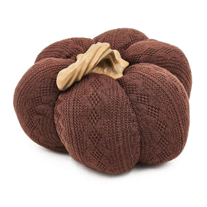 Pumpkin Ornament Decor For Holiday Harvest Festival Fall Festival & Thanksgiving (Set of 2) - Dark Brown