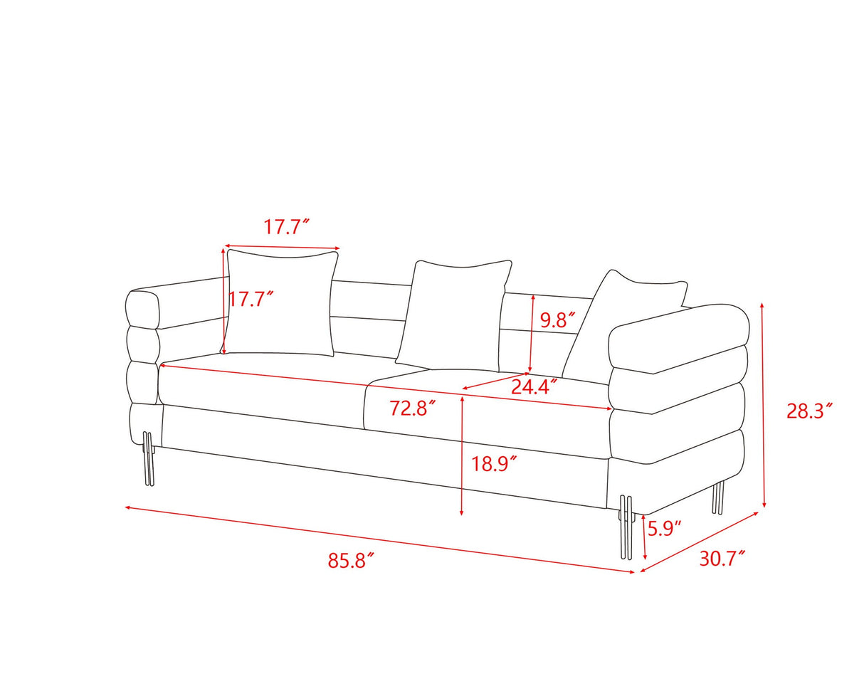 Modern Luxurious And Comfortable Upholstered Sofa
