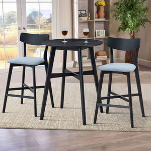 Wooden Bar Chairs Set of 2, Modern Soft Upholstered Kitchen Island Chairs