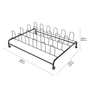 Glossy Black UTB Rolling Shoe Rack - Stores Up to 12 Shoes