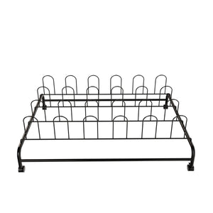 Glossy Black UTB Rolling Shoe Rack - Stores Up to 12 Shoes