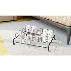 Glossy Black UTB Rolling Shoe Rack - Stores Up to 12 Shoes