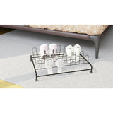 Glossy Black UTB Rolling Shoe Rack - Stores Up to 12 Shoes