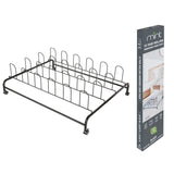 Glossy Black UTB Rolling Shoe Rack - Stores Up to 12 Shoes