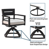 7-piece outdoor patio aluminum furniture, modern dining set, ember black