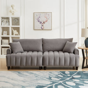83'' Futon Sofa Bed with Polyester Fabric and Adjustable Backrest