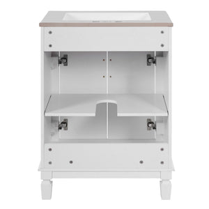 Bathroom Vanity With Top Sink, Cabinet With 2 Soft Closing Doors