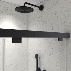 5476 Inch Frameless Double Sliding Matte Shower Door