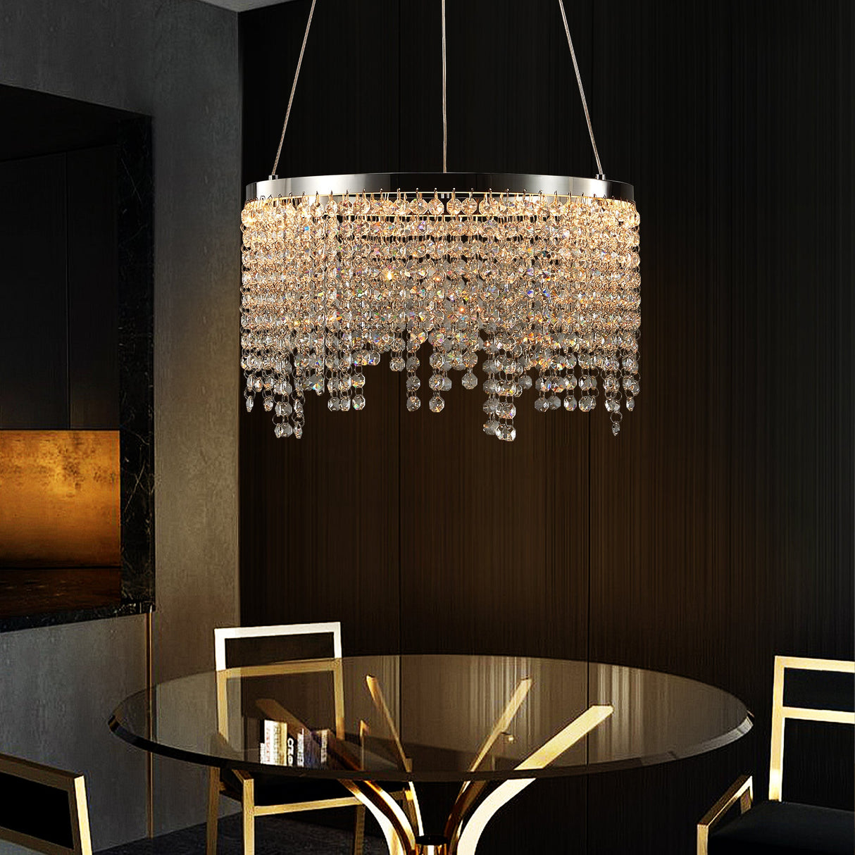 16-Inch Luxury Crystal LED Chandelier