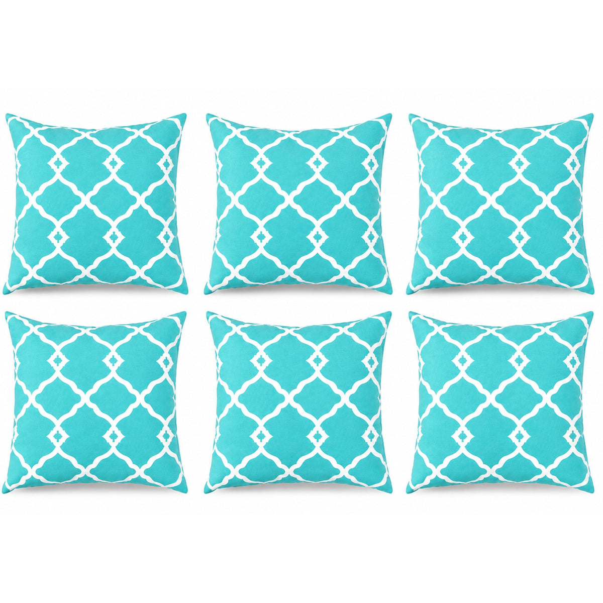 6 Pack Outdoor Pillow Covers - 18x18 Inch