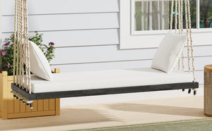 TOPMAX Patio Wooden Swing Chair