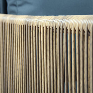 Patio 4-Piece Brown PE Wicker Sofa Set with Grey Cushions