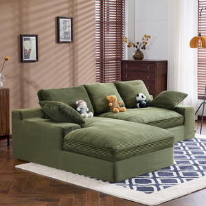 Compressed Sofa With 3 Back Cushions, 2 Throw Pillows