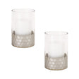 Glass-Hurricane-Candle-Holder-with-Honeycomb-(Set-of-2)-Candle-Holders