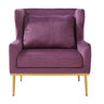 Elegant Curved Armrest Accent Armchair with Plush Foam Cushion - Green, Purple, Black, Beige