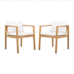 Outdoor Dining Chairs (Set of 2) with Acacia Wood Frame