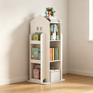 4-Tier Rotating Bookshelf for Bedroom and Living Room