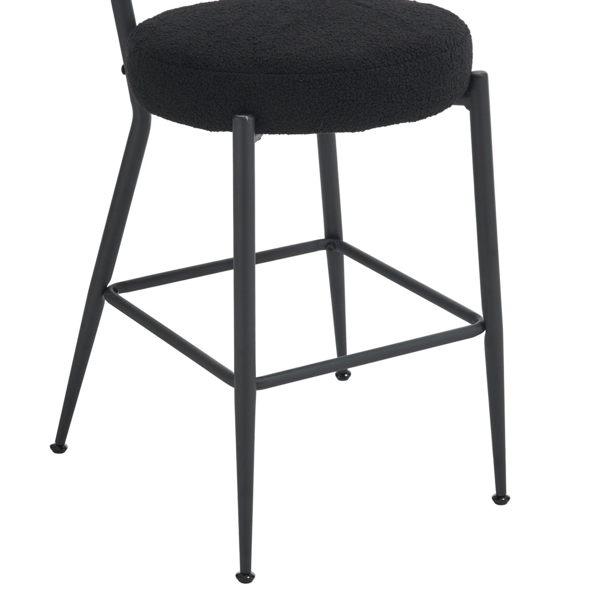 Modern Teddy Fabric Upholstered Bar Stools - Legs