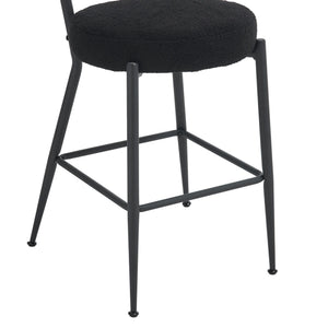 Modern Teddy Fabric Upholstered Bar Stools - Legs