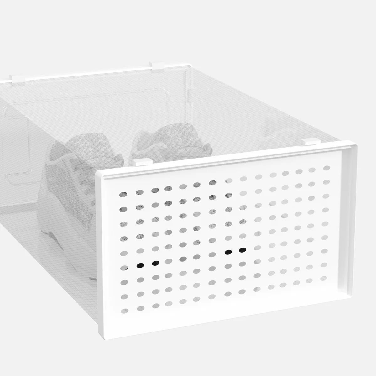 12 Pack of Plastic Stackable Shoe Boxes