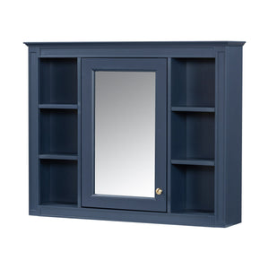 Bathroom Vanity With Mirror Cabinet, Single Sink With 2 Soft Closing Doors And 4 Drawers