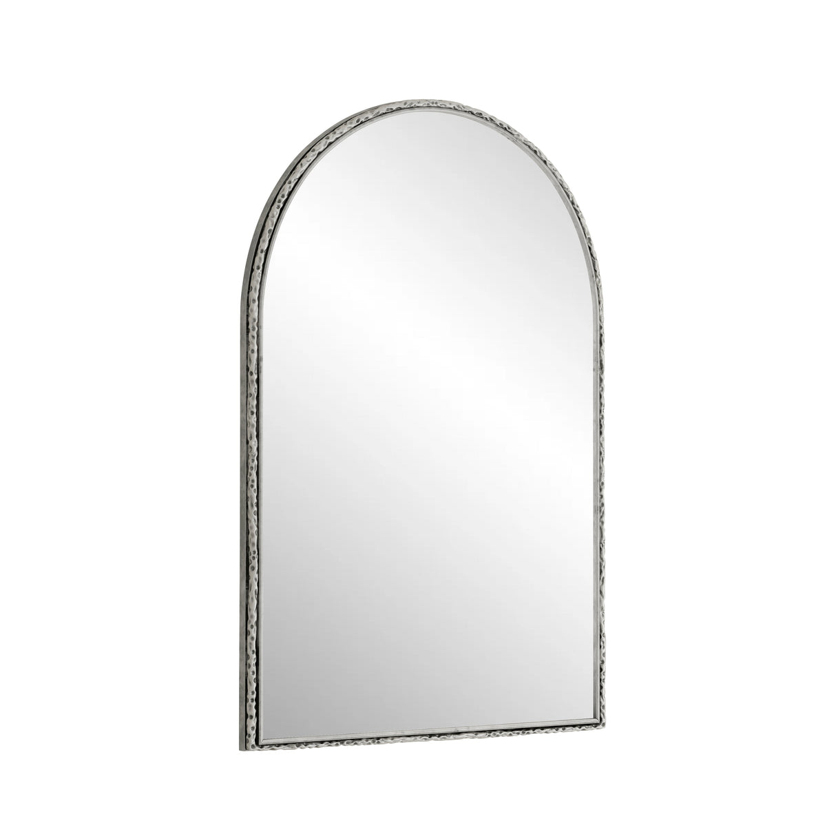 Arched Silver Wall Mirror with Tempered Glass Metal Frame